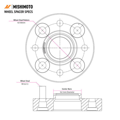 Mishimoto Wheel Spacers - 5x120 - 67.1 - 30 - M14 - Black
