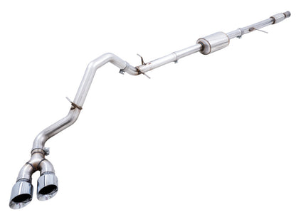 AWE Tuning 4th Gen GM 1500 5.3L 0FG Cat-Back Dual Side Exit (Flat Bumper) - Chrome Tips