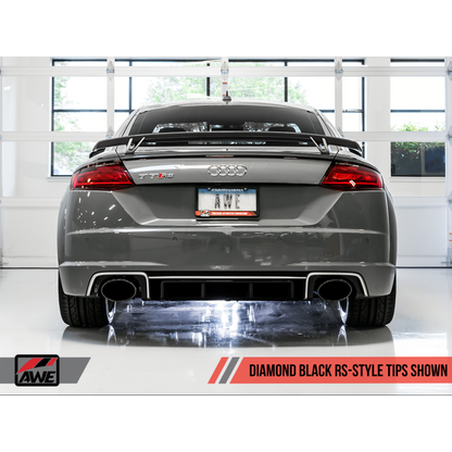 AWE Tuning 18-19 Audi TT RS 8S/RK3 2.5L Turbo Track Edition Exhaust - Diamond Black RS-Style Tips