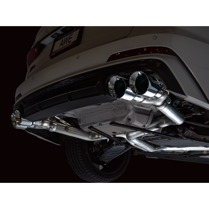 AWE Tuning 19-23 Audi C8 S6/S7 2.9T V6 AWD Track Edition Exhaust - Chrome Silver Tips