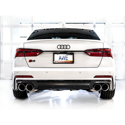 AWE Tuning 19-23 Audi C8 S6/S7 2.9T V6 AWD Touring Edition Exhaust - Chrome Silver Tips