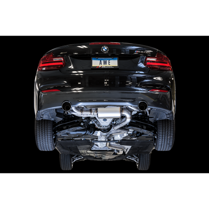 AWE Tuning BMW F22 M235i / M240i Touring Edition Axle-Back Exhaust - Chrome Silver Tips (90mm)