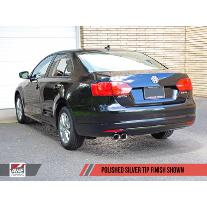 AWE Tuning Mk6 Jetta 2.5L Track Edition Exhaust - Polished Silver Tips