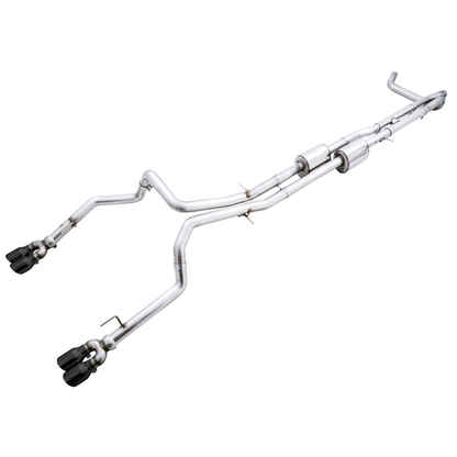AWE Tuning 4th Gen GM 1500 6.2L 0FG Catback Split Rear Exit (w/ Bumper Cutouts) - Quad Diamond Tips
