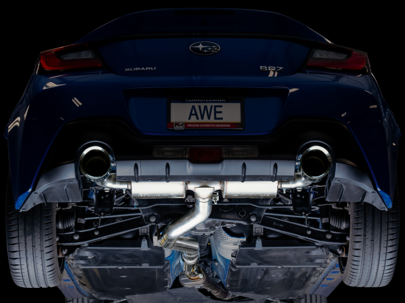 AWE Tuning Subaru BRZ/ Toyota GR86/ Toyota 86 Touring Edition Cat-Back Exhaust- Diamond Black Tips