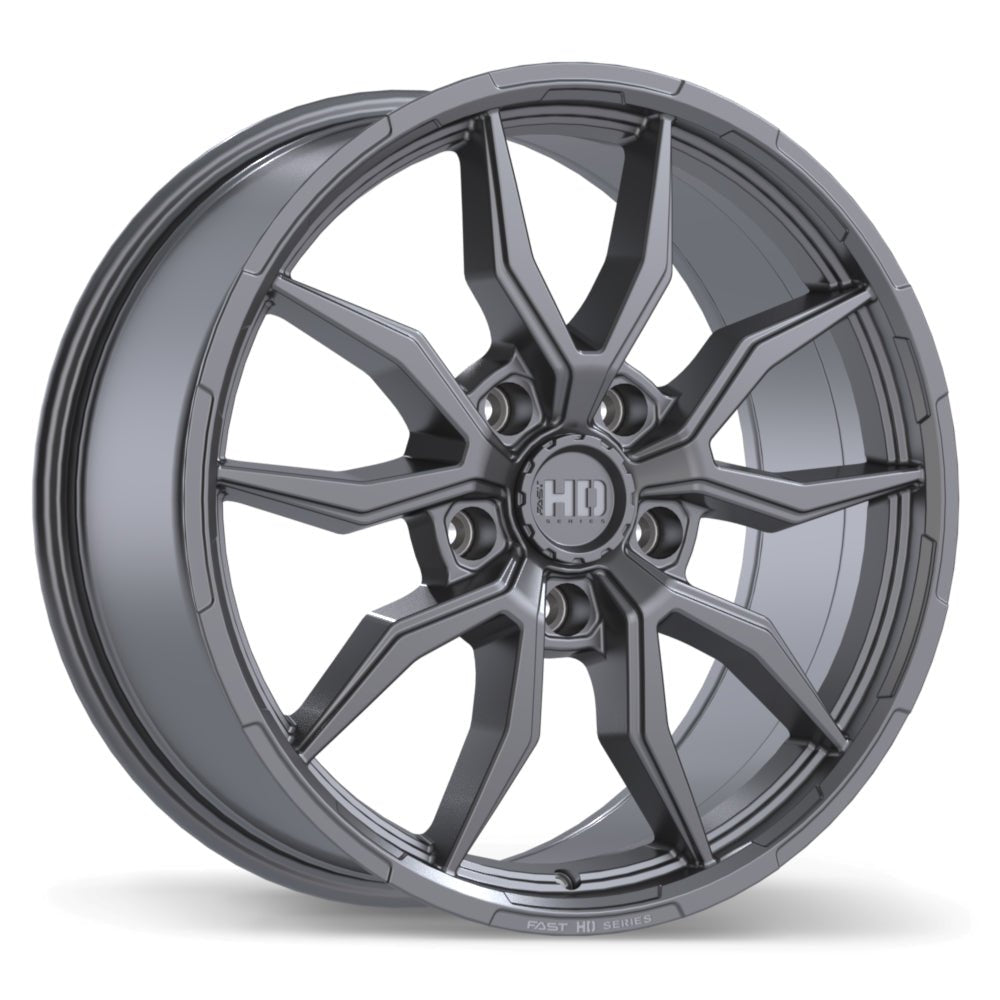 Fast HD Grit Satin Gunmetal with Milling 20x9 +45 5x127mm 71.5mm-Wheels-Fast HD