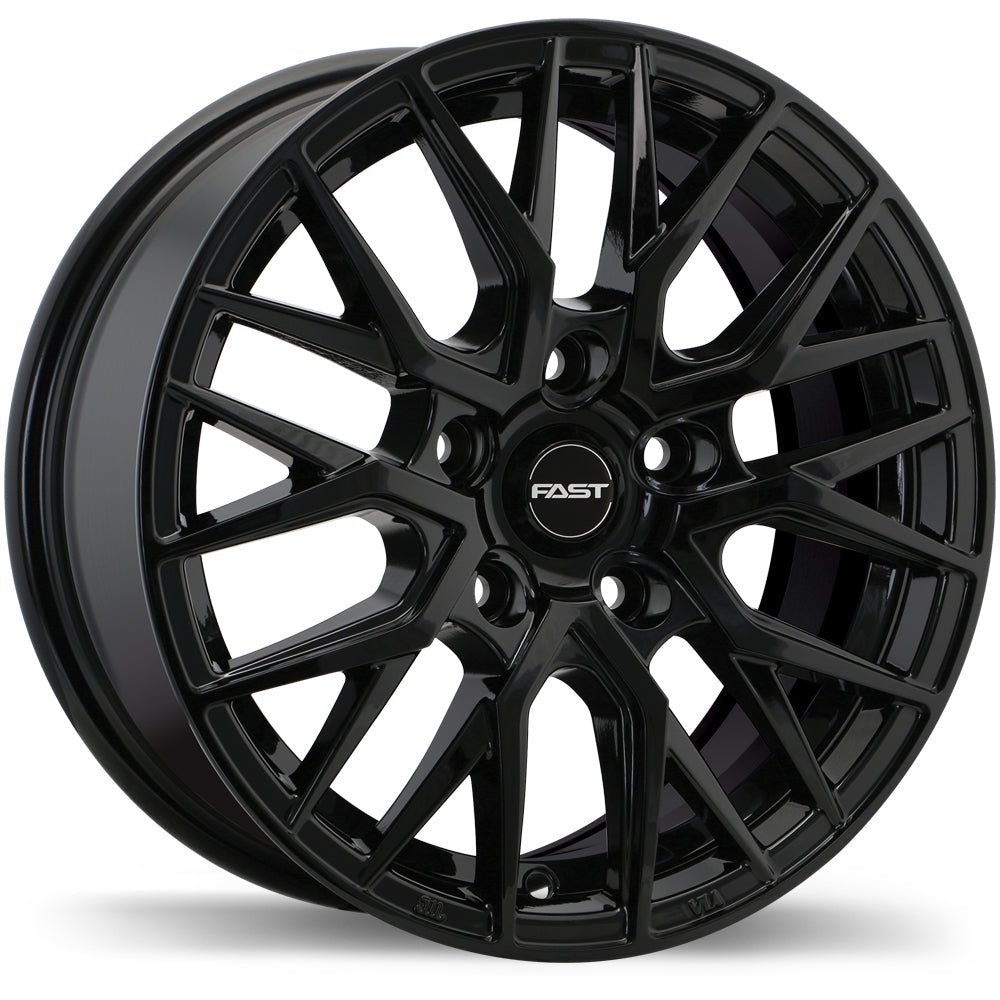 Fast Wheels Tronic Gloss Black 15x6.5 +40 5x100mm 54.1mm-Wheels-Fast Wheels