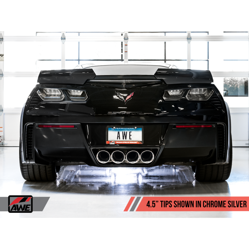 AWE Tuning 14-19 Chevy Corvette C7 Z06/ZR1 (w/o AFM) Touring Edition Axle-Back Exhaust w/Chrome Tips