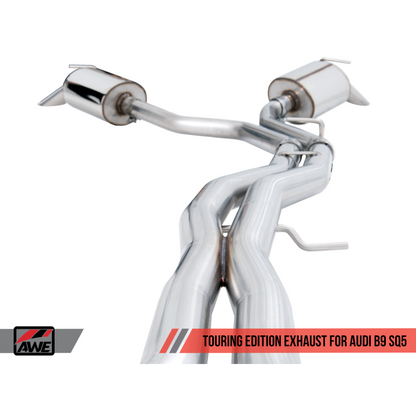 AWE Tuning Audi B9 SQ5 Non-Resonated Touring Edition Cat-Back Exhaust - No Tips (Turn Downs)
