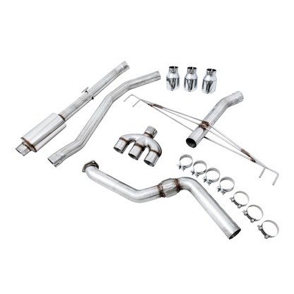 AWE Tuning 2017+ Honda Civic Type R Track Edition Exhaust w/Front Pipe & Triple Chrome Silver Tips