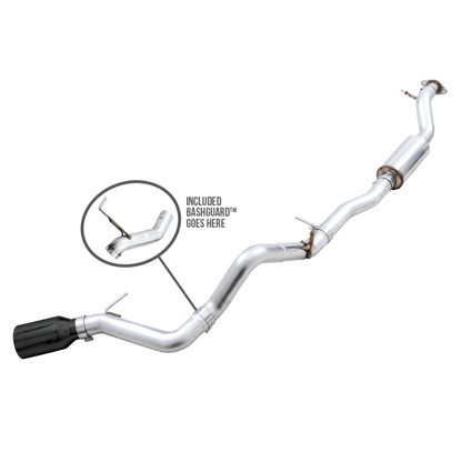 AWE Tuning 2021+ Ford Bronco 0FG Single Rear Exit Exhaust w/Diamond Black Tip & Bash Guard