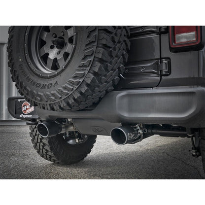 aFe Rebel Series 2.5in 304 SS Cat-Back Exhaust w/ Black Tips 2018+ Jeep Wrangler (JL) V6 3.6L