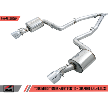 AWE Tuning 2015+ Dodge Charger 6.4L/6.2L SC Non-Resonated Touring Edition Exhaust - Silver Tips