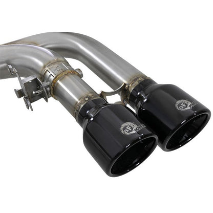 aFe MACH Force-Xp 3.5in. 304 SS C/B Exhaust w/o Muffler 15-18 BMW X5 M V8-4.4L (tt) - Black Tip