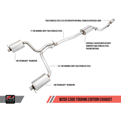 AWE Tuning Mercedes-Benz W205 C300 Touring Edition Exhaust