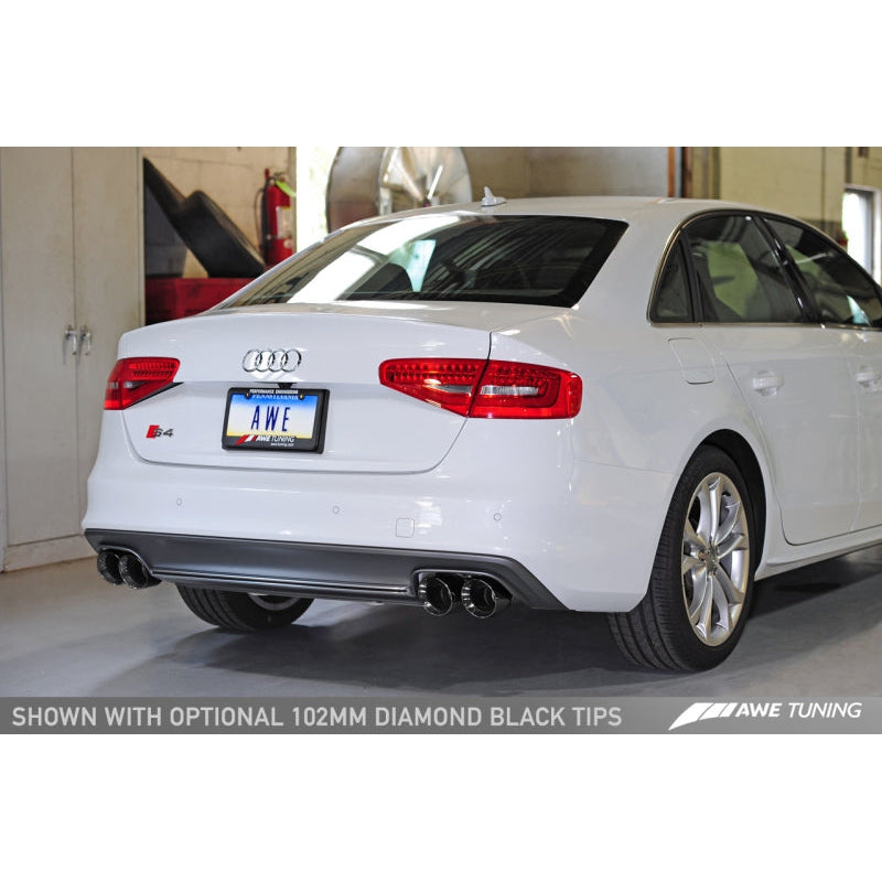 AWE Tuning Audi B8.5 S4 3.0T Track Edition Exhaust - Diamond Black Tips (102mm)