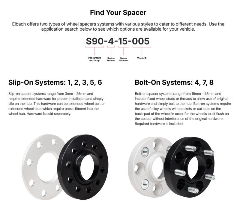 Eibach Pro-Spacer 15mm Spacer / Bolt Pattern 5x100 / Hub Center 57.1 for 96-01 Audi A4 (B5)