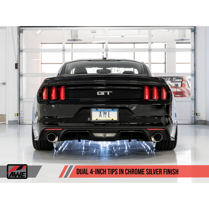 AWE Tuning S550 Mustang GT Cat-back Exhaust - Track Edition (Diamond Black Tips)