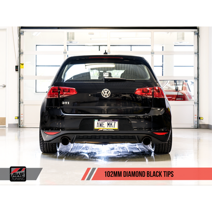 AWE Tuning VW MK7 GTI Touring Edition Exhaust - Diamond Black Tips