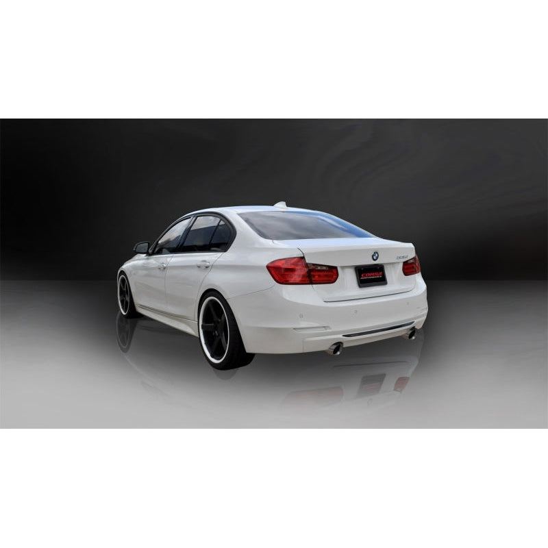 Corsa 12-14 BMW 335i Sedan AWD F30 3in Polished Touring Dual Rear Single 3.5in Tip Cat-Back Exhaust