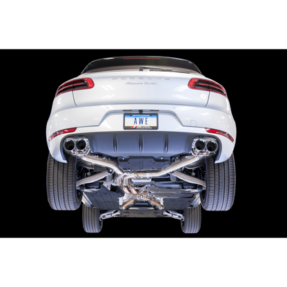AWE Tuning Porsche Macan Track Edition Exhaust System - Chrome Silver 102mm Tips
