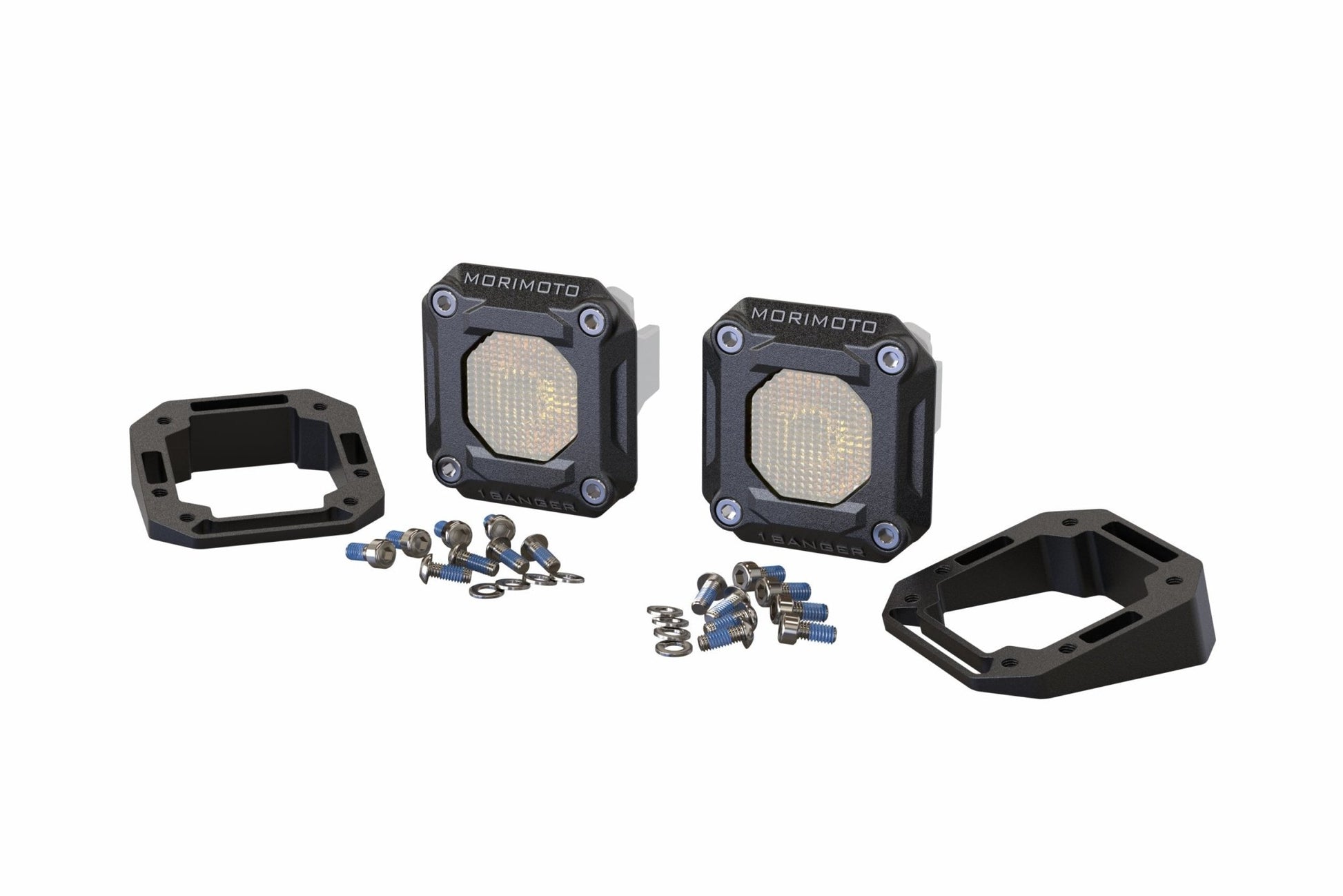 Flush or Angled Mounting Kit: Morimoto 1Banger - Brackets - Morimoto