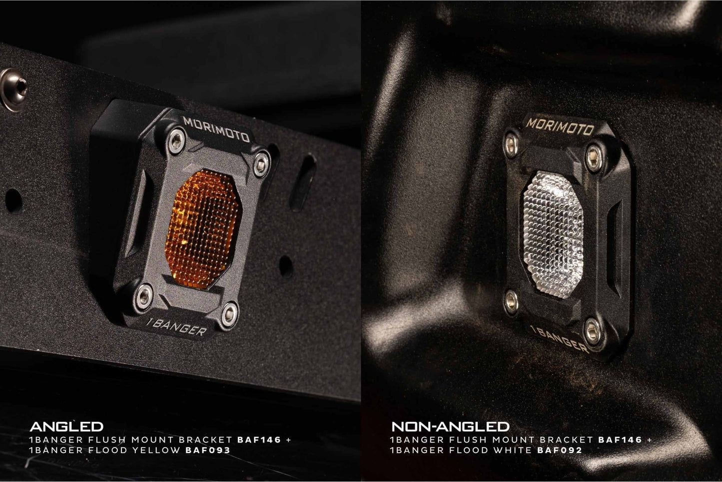 Flush or Angled Mounting Kit: Morimoto 1Banger - Brackets - Morimoto
