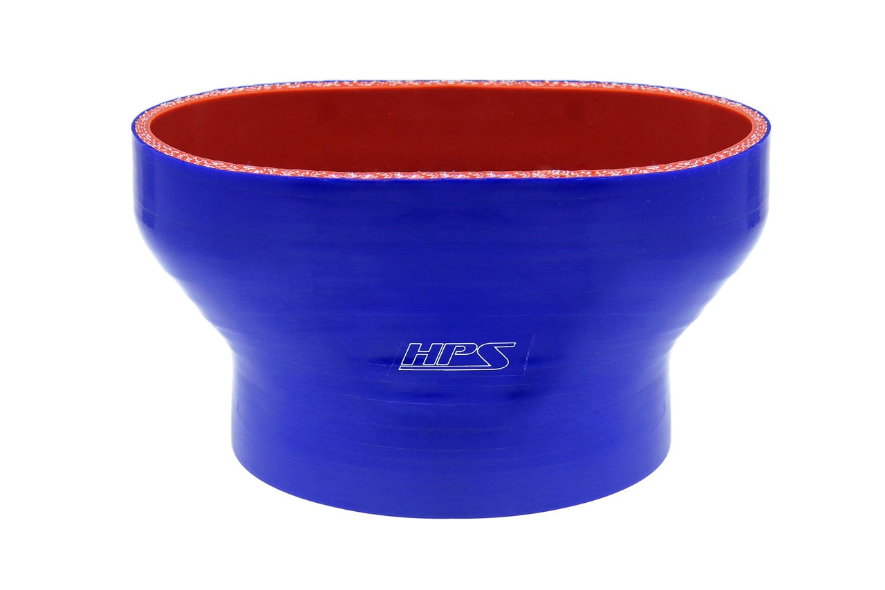 HPS Oval to Round Silicone Reducer Coupler Hose for Ford GT500 Throttle Body Blue