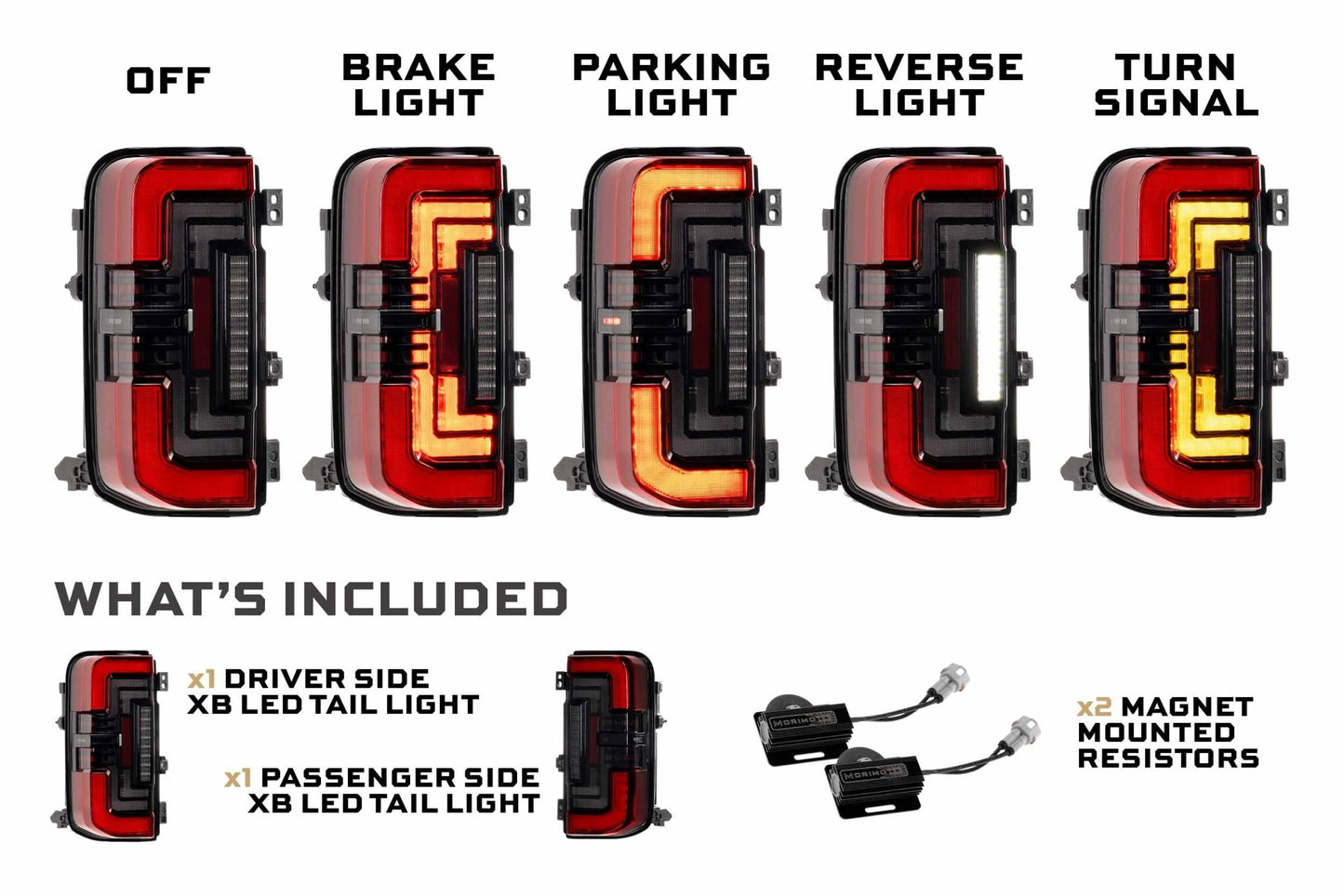 Ford Bronco (2021+): Morimoto XB LED Low Profile Tail Lights - Tail Lights - Morimoto XB LED Tails
