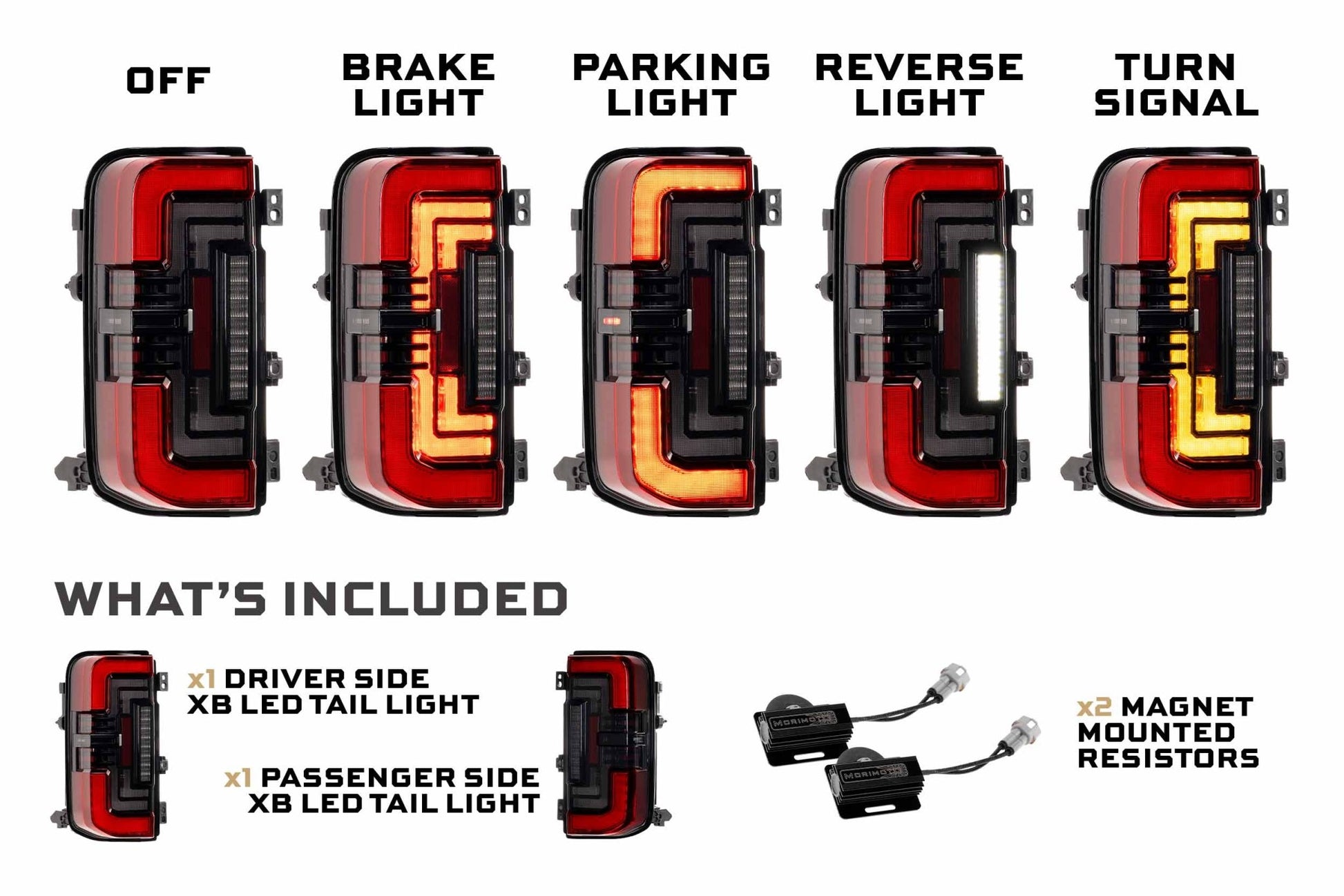 Ford Bronco (2021+): Morimoto XB LED Low Profile Tail Lights - Tail Lights - Morimoto XB LED Tails
