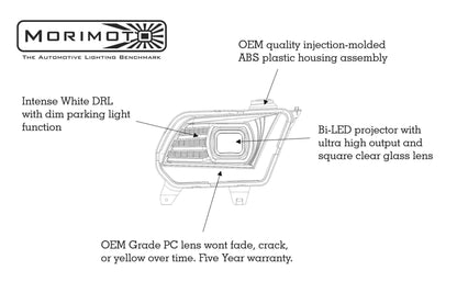 Ford Mustang (10 - 12): Morimoto XB LED Headlights - Headlights - Morimoto XB LED Headlights