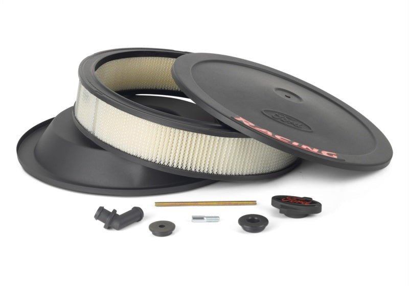 Ford Racing Air Cleaner Kit - Black Crinkle Finish w/ Red Emblem-Air Filters - Universal Fit-Ford Racing