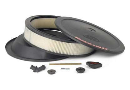Ford Racing Air Cleaner Kit - Black Crinkle Finish w/ Red Emblem-Air Filters - Universal Fit-Ford Racing