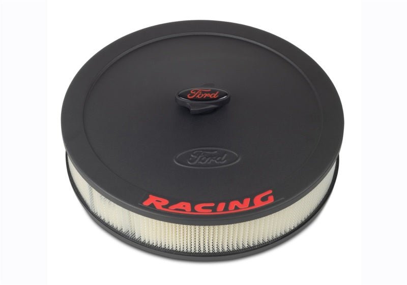 Ford Racing Air Cleaner Kit - Black Crinkle Finish w/ Red Emblem-Air Filters - Universal Fit-Ford Racing
