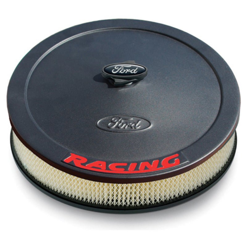 Ford Racing Air Cleaner Kit - Black Crinkle Finish w/ Red Emblem-Air Filters - Universal Fit-Ford Racing