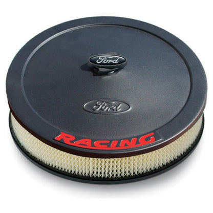 Ford Racing Air Cleaner Kit - Black Crinkle Finish w/ Red Emblem-Air Filters - Universal Fit-Ford Racing