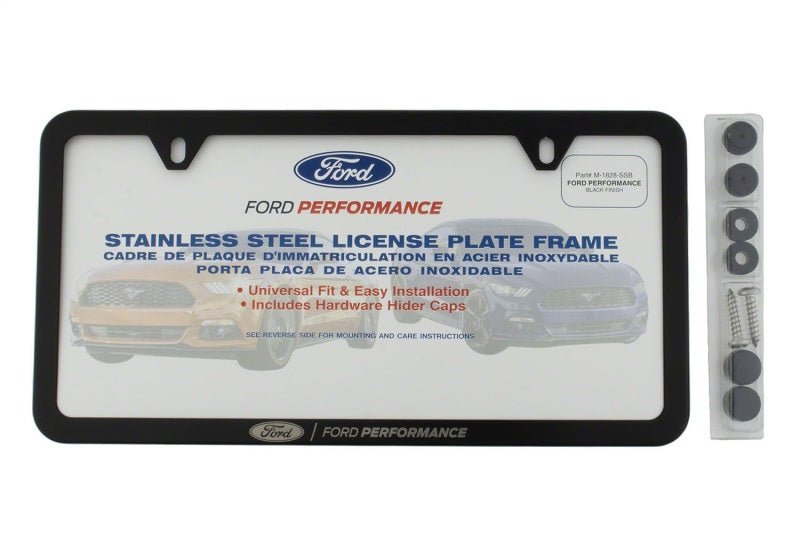 Ford Racing Ford Performance Slim License Plate Frame - Black Stainless Steel-License Frame-Ford Racing