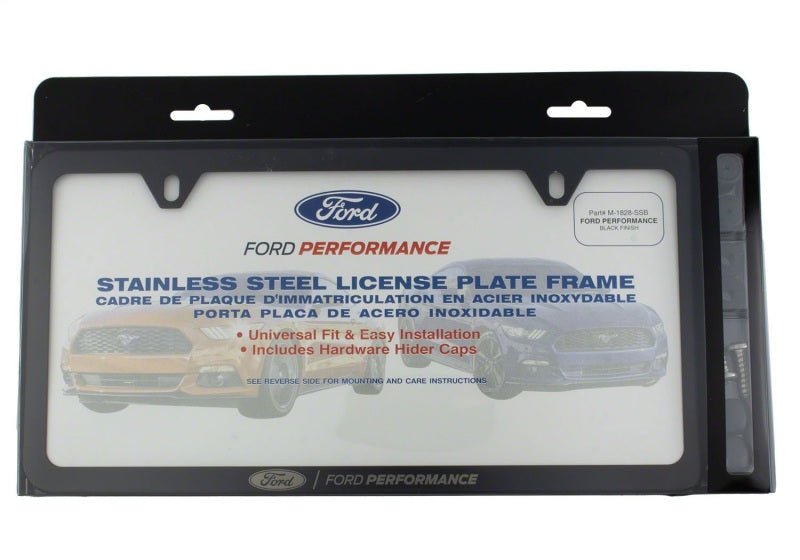 Ford Racing Ford Performance Slim License Plate Frame - Black Stainless Steel-License Frame-Ford Racing