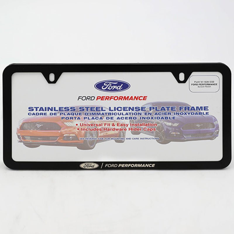 Ford Racing Ford Performance Slim License Plate Frame - Black Stainless Steel-License Frame-Ford Racing