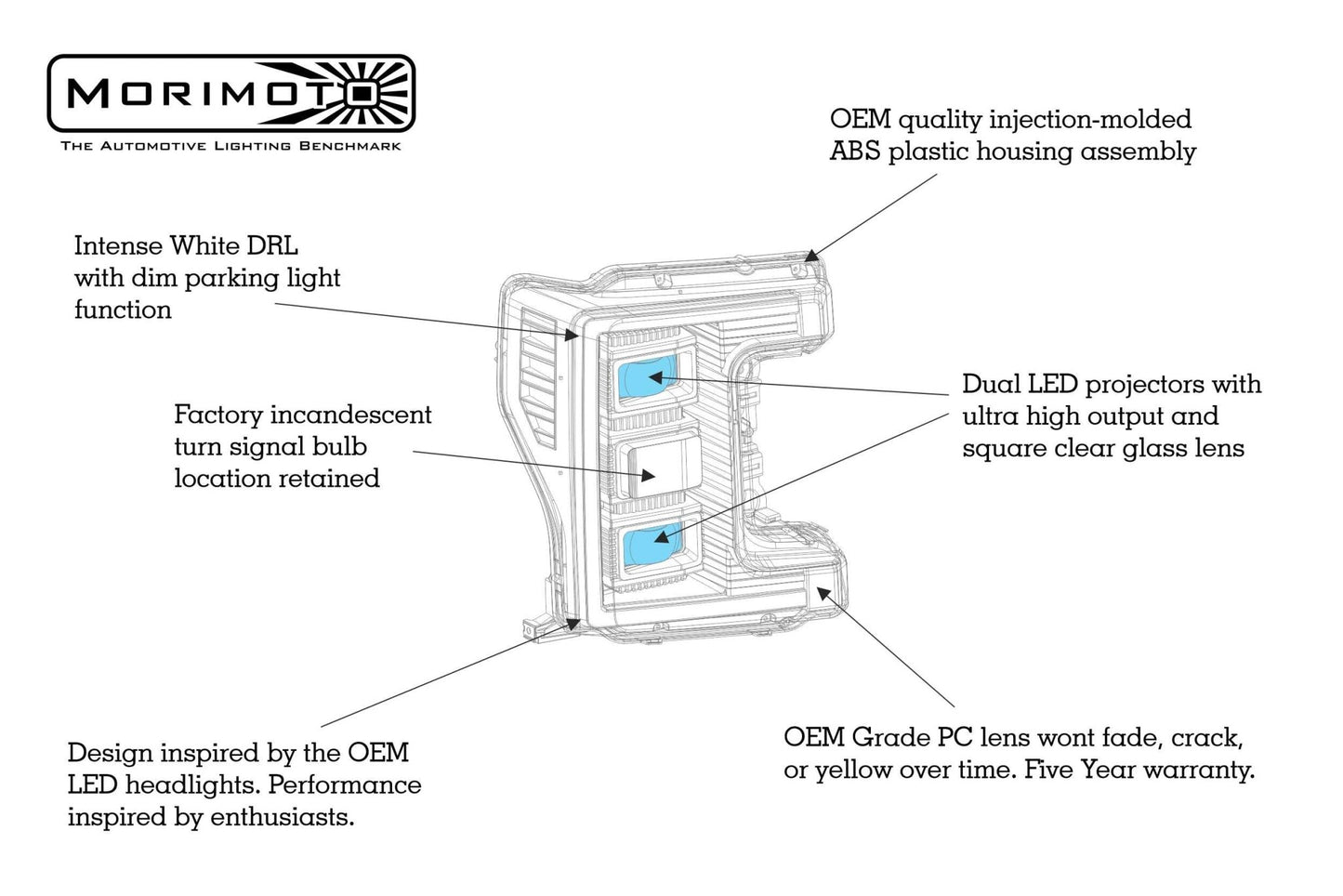 Ford Super Duty (17 - 19): Morimoto XB Hybrid LED Headlights - Headlights - Morimoto XB LED Headlights