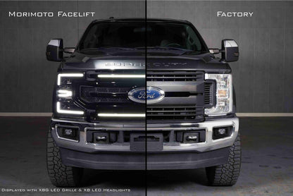 Ford Super Duty Facelift Kit: 17 - 19 To 20 - 22 Front End - Grilles - Morimoto XB LED Headlights