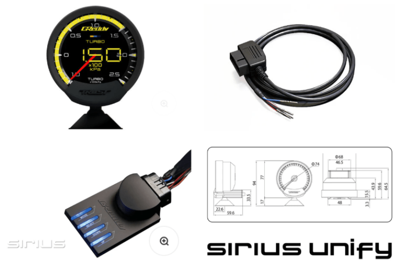 GReddy Sirius OBD Set (Turbo Unify) - 74mm - Gauges - GReddy
