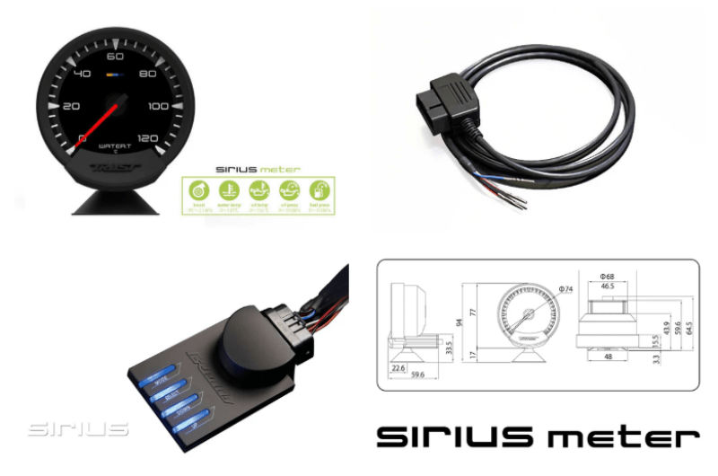 GReddy Sirius OBD Set (Water Temperature Meter) - 74mm - Gauges - GReddy