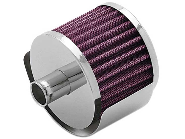 K&N 1.375in Flange ID x 3in OD x 2.5in H Rubber Base Crankcase Vent Filter