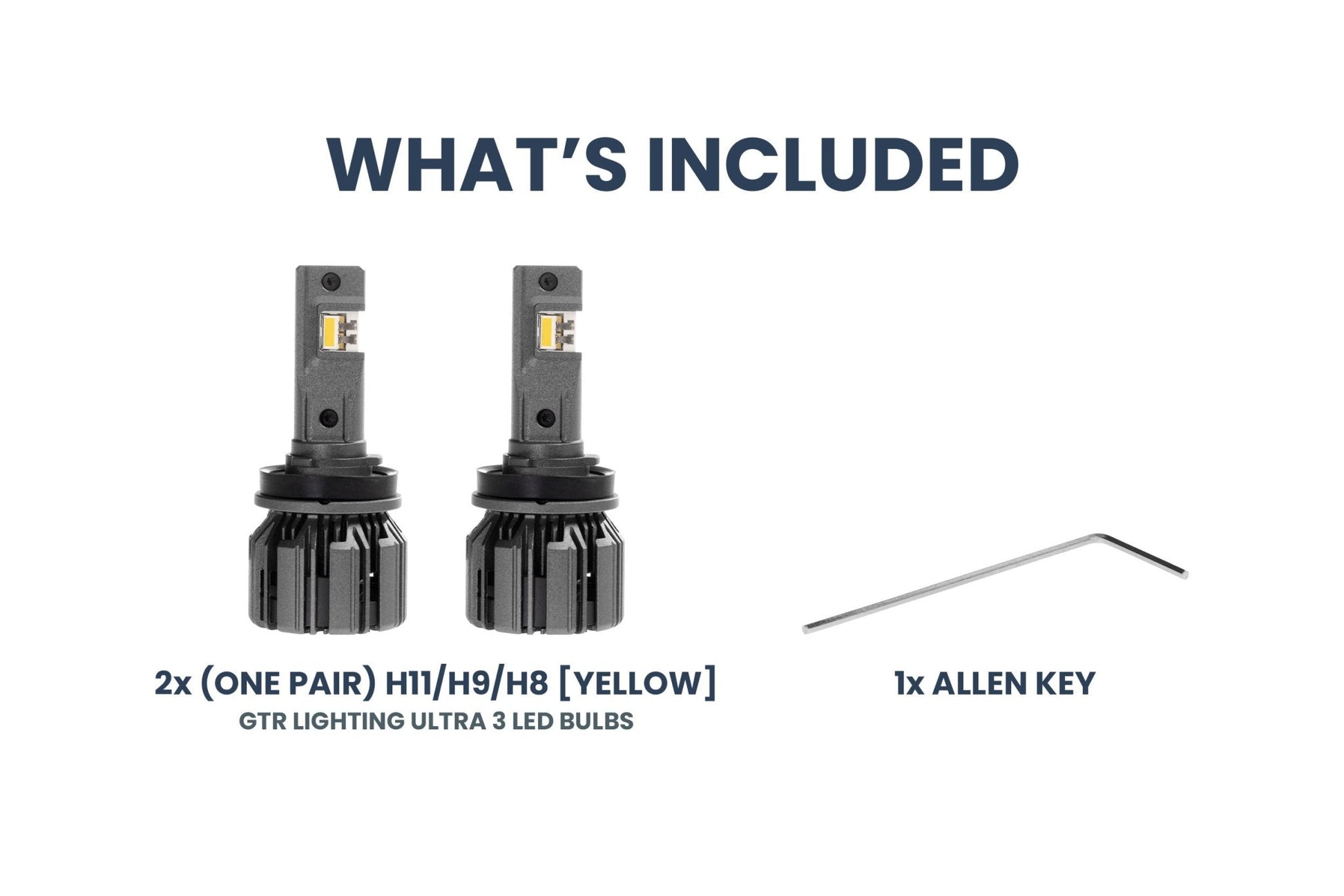 H11/H9/H8: GTR Lighting Ultra 3 Yellow (Pair) - LED Bulbs - GTR Lighting