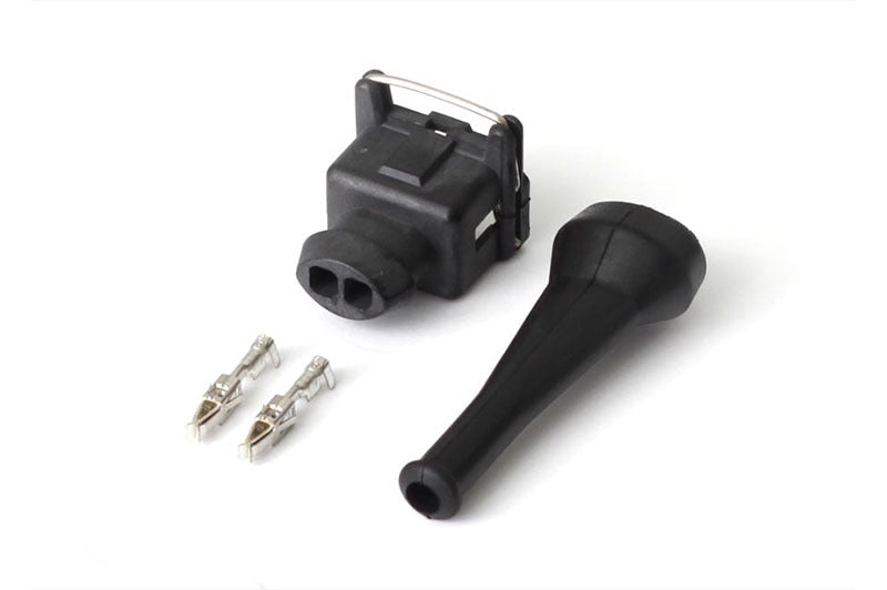 Haltech Bosch EV1 (Square) 2 Pin Junior Timer Female Connector Plug & Pins-Wiring Connectors-Haltech