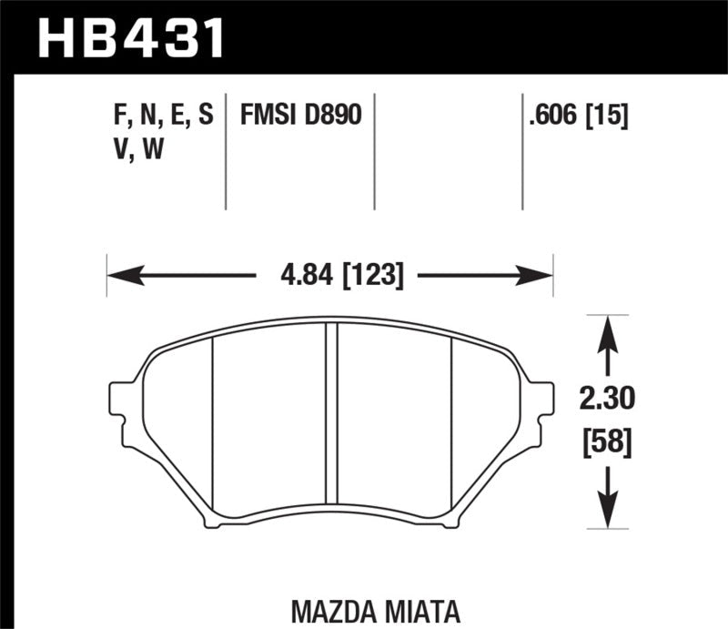 Hawk 01-05 Miata w/ Sport Suspension HPS Street Front Brake Pads D890-Brake Pads - Performance-Hawk Performance