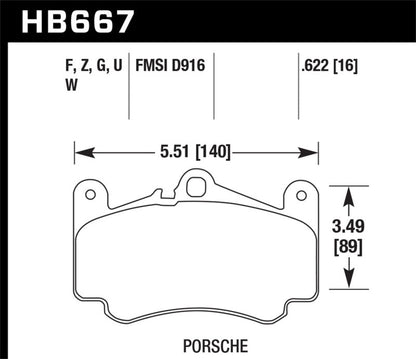 Hawk 02-05 Porsche 911 Carrera 4 Turbo Look/Carrera 4S Front Street Performance Ceramic Brake Pads-Brake Pads - Performance-Hawk Performance