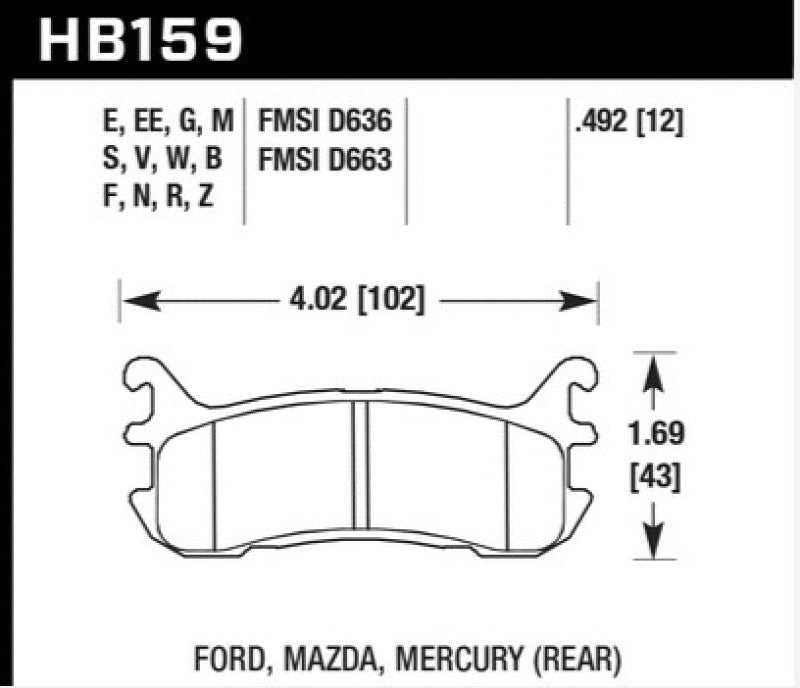 Hawk 03-05 Mazda Miata Rear ER-1 Brake Pad Set-Brake Pads - Racing-Hawk Performance