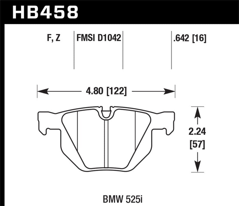 Hawk 04-06 BMW 525I / 06-07 BMW 525Xi/530Xi / 08-10 528I / 04-07 530I / 08-09 535Xi / 09-10 535i HP-Brake Pads - Performance-Hawk Performance